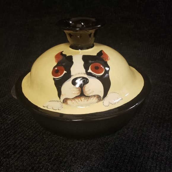 French Bulldog Tagine ( cooking/ baking pot )- Hand Made By Giesla Pferdekamper - Picture 4 of 5